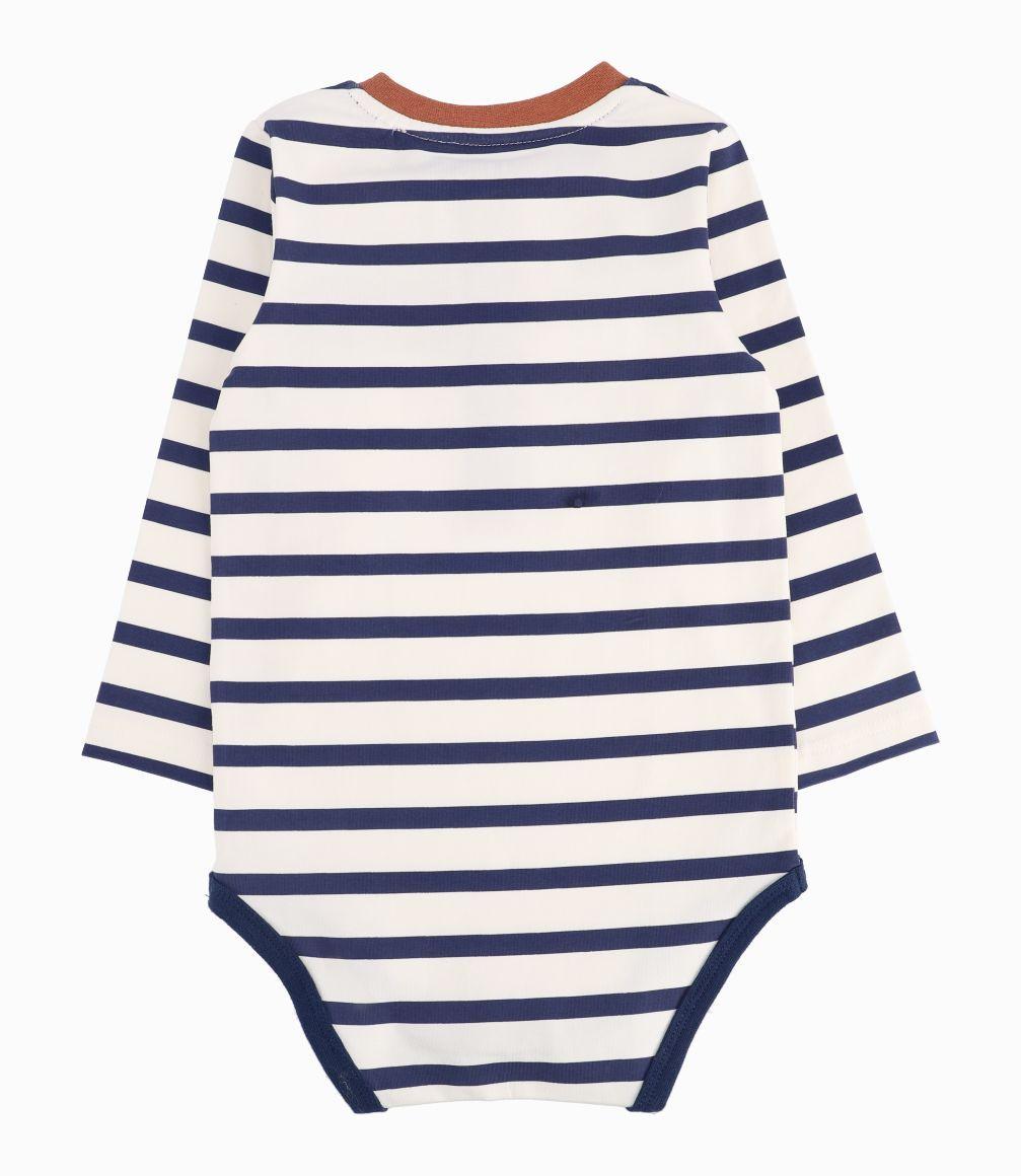 Body Bebé Niño Rayado 4 Kids Azul Marino-1