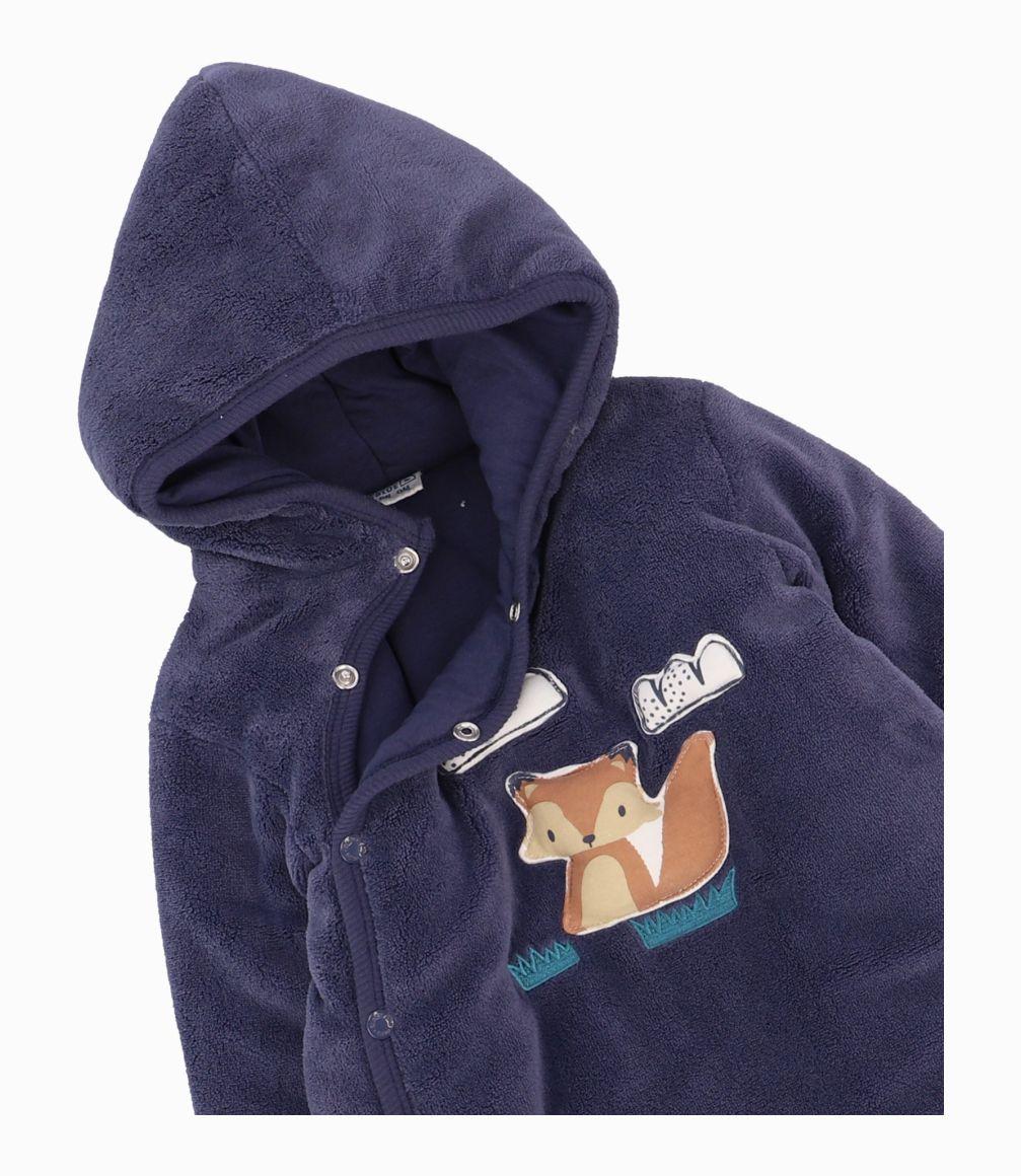 Saquito Recién Nacido De Polar Black And Blue Azul Piedra-1