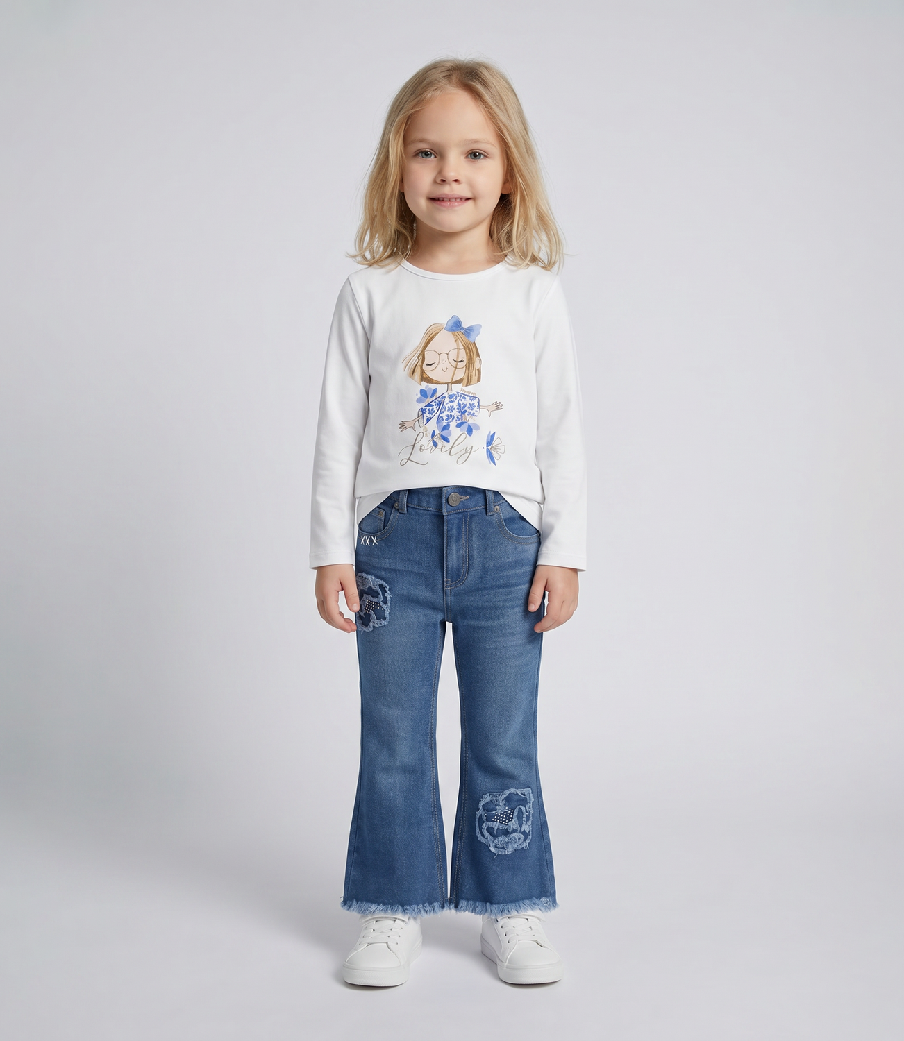 Jeans bebé acampanado L12111270109 denim azul Limonada-0