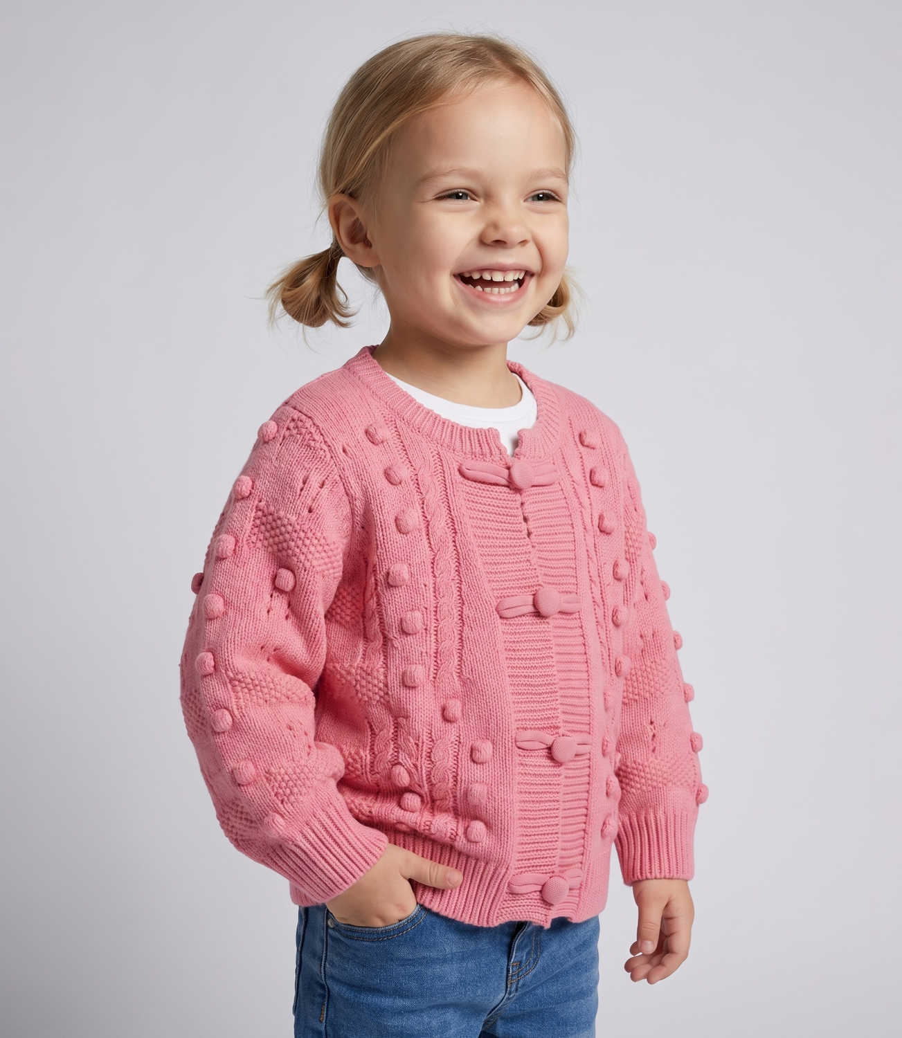 Chaleco bebé cardigan  L12061270178 coral Limonada-0