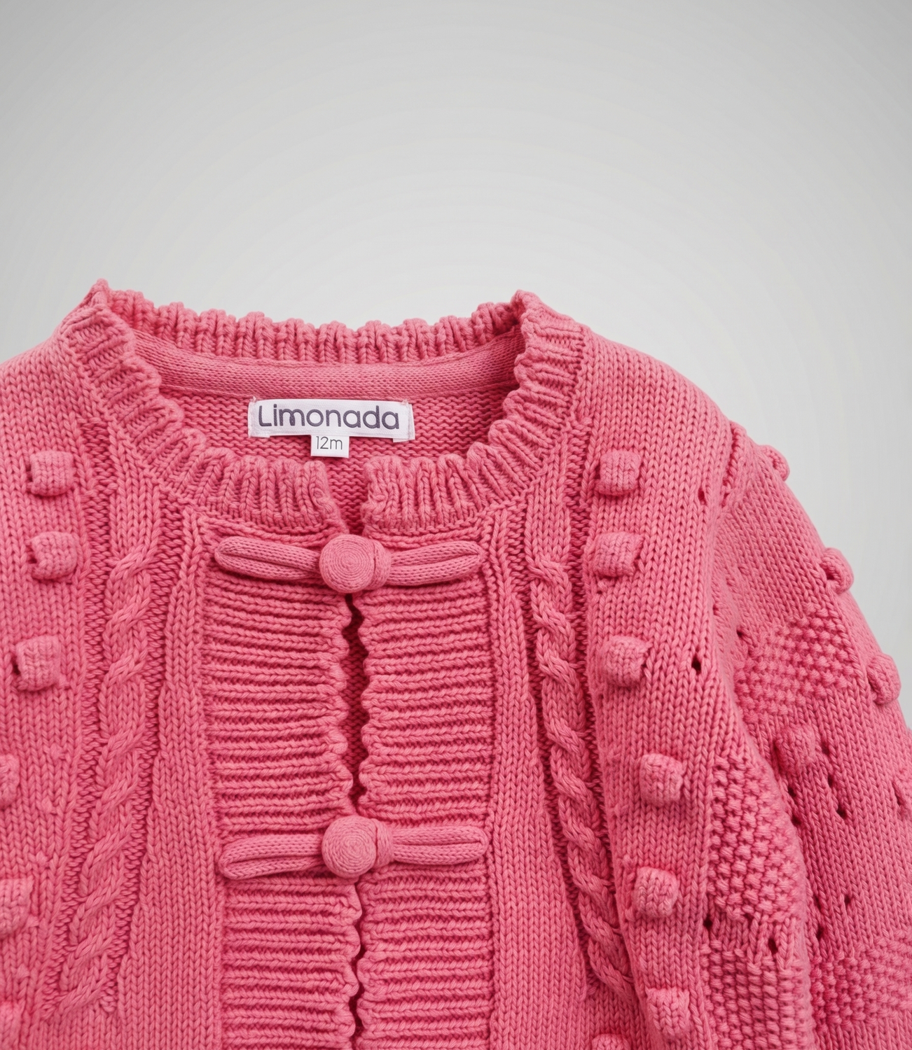 Chaleco bebé cardigan  L12061270178 coral Limonada-3