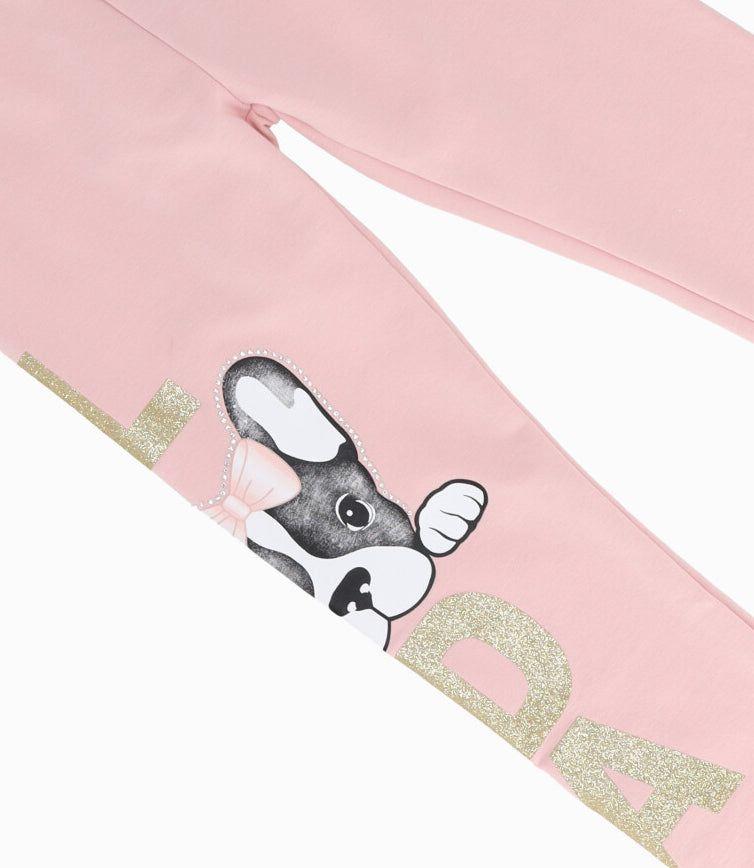 Calza niña con perrito rosado Limonada-2