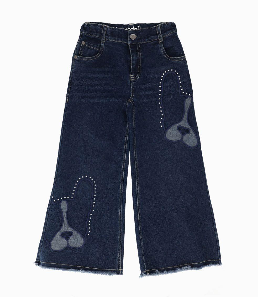 Jeans niña wide leg azul marino Limonada-0