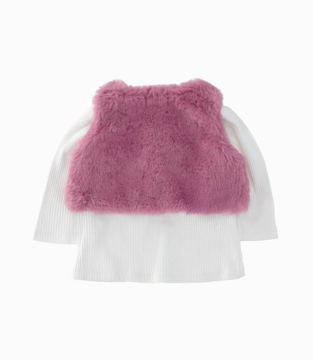 Conjunto bebés con bolero burdeo Limonada-2