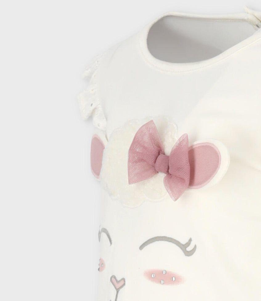 Polera bebés con vuelos blanco Limonada-2