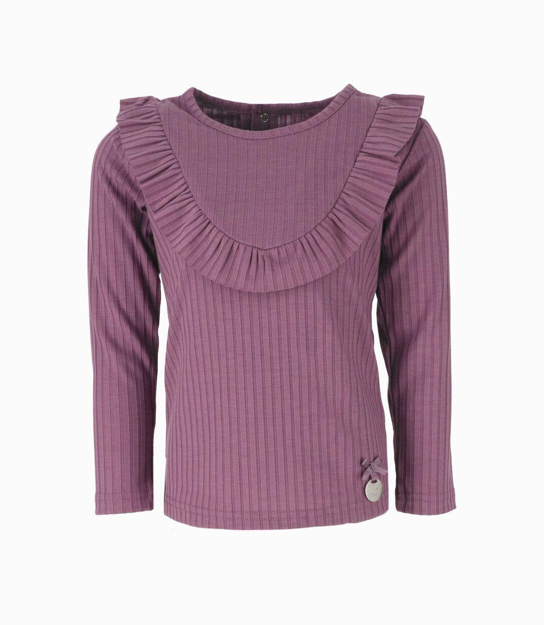 Polera niña acanalada morado Limonada-0