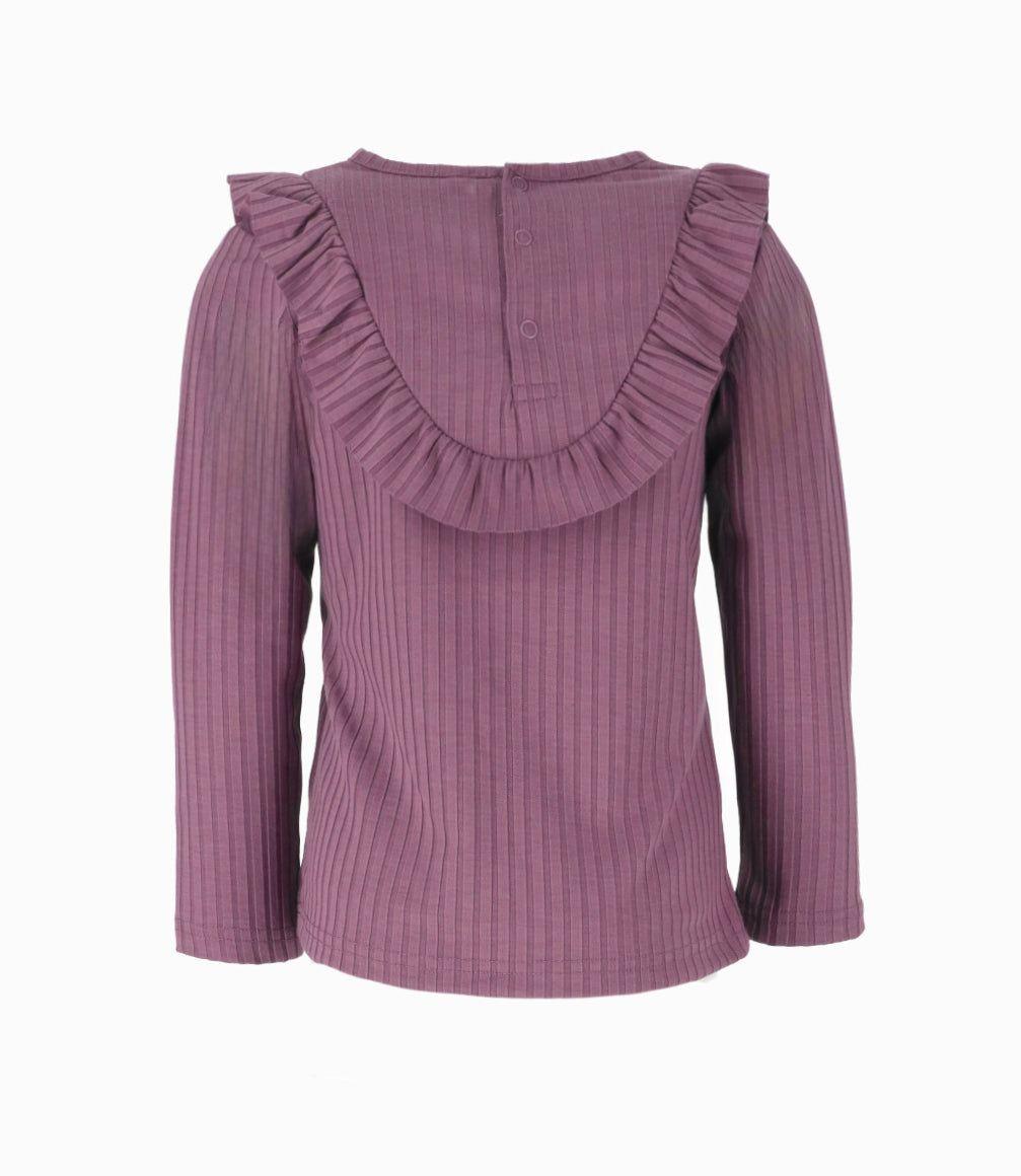Polera niña acanalada morado Limonada-1