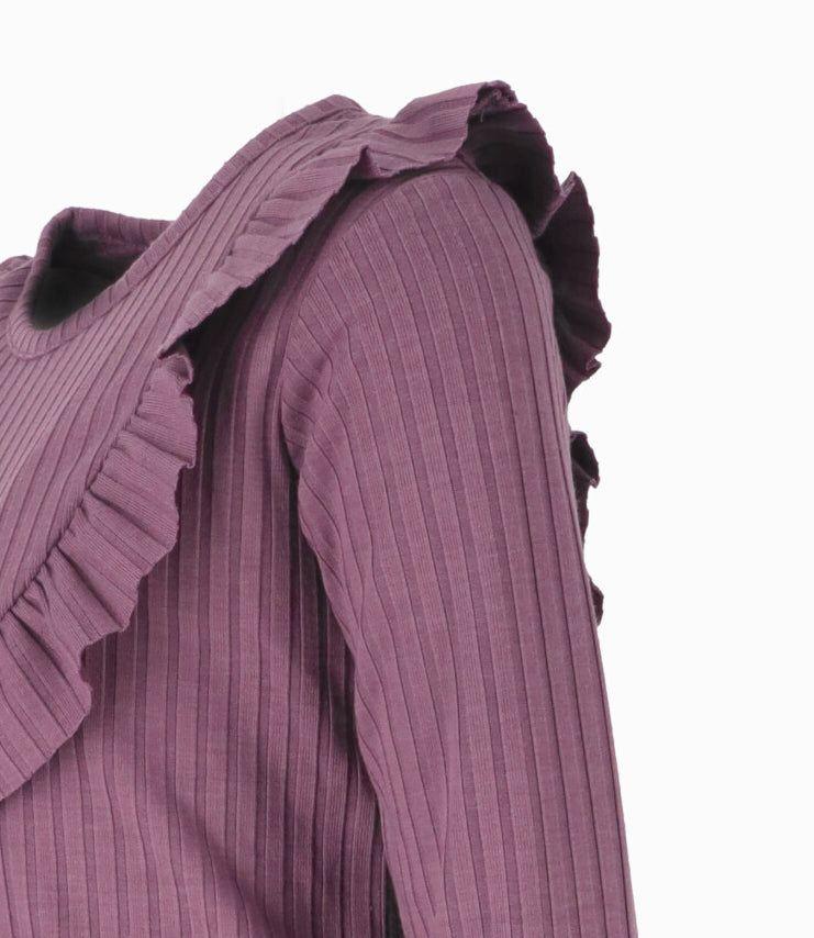 Polera niña acanalada morado Limonada-2