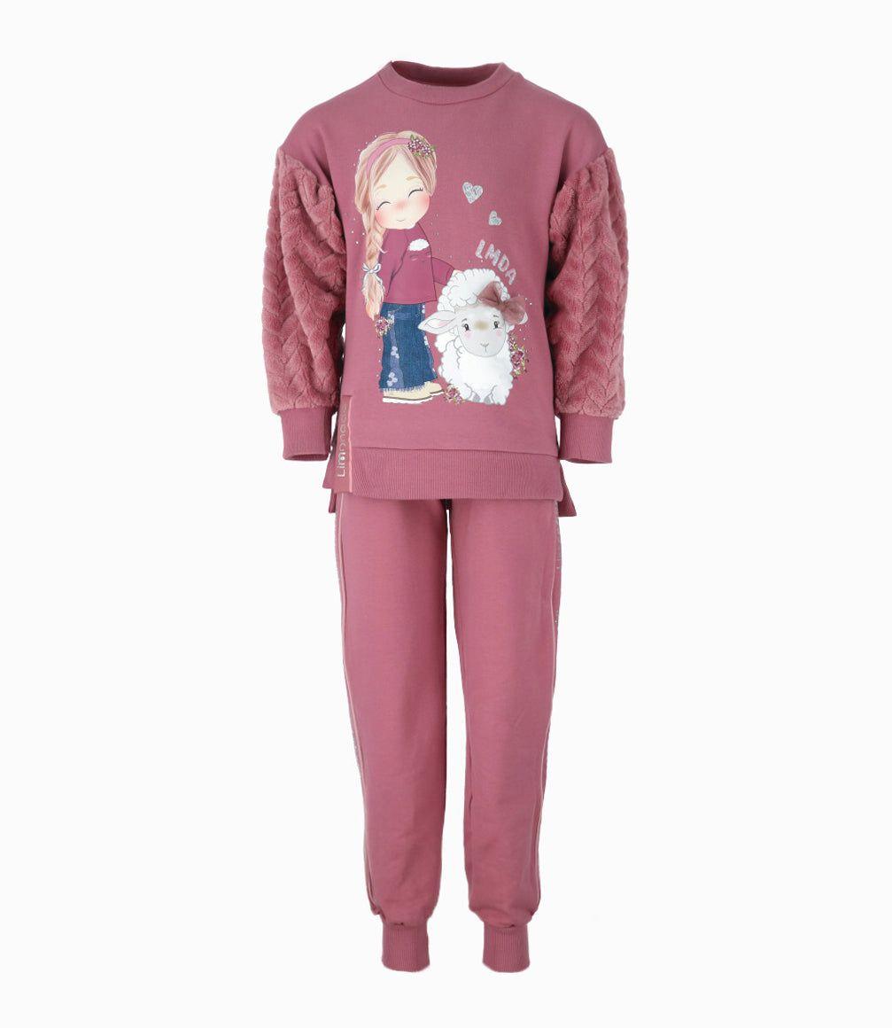 Buzo niña jogger burdeo Limonada-0