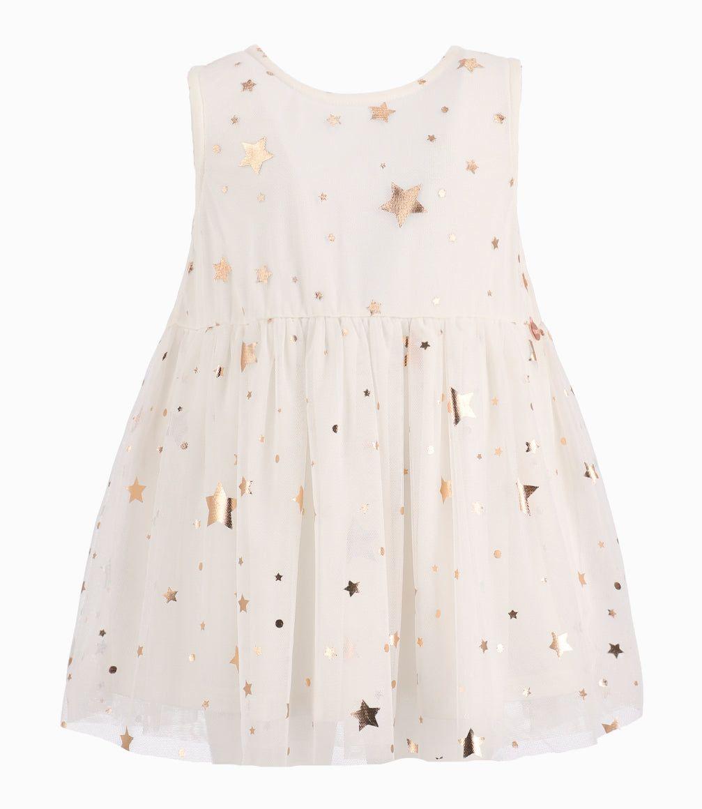 Vestido Bebé Niña Con Tull Blanco-2