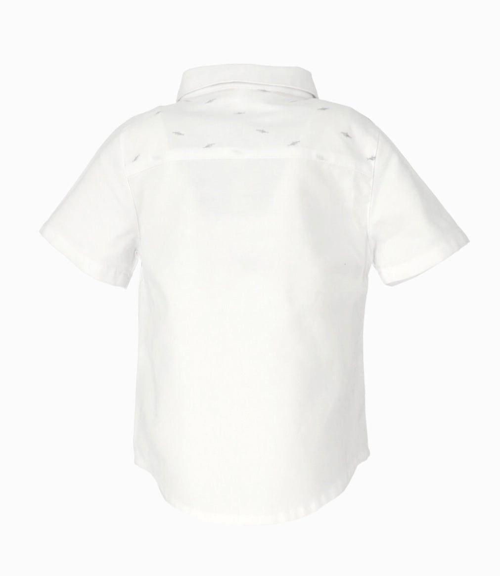 Camisa manga corta bebé con bolsillo blanco Black and Blue-1