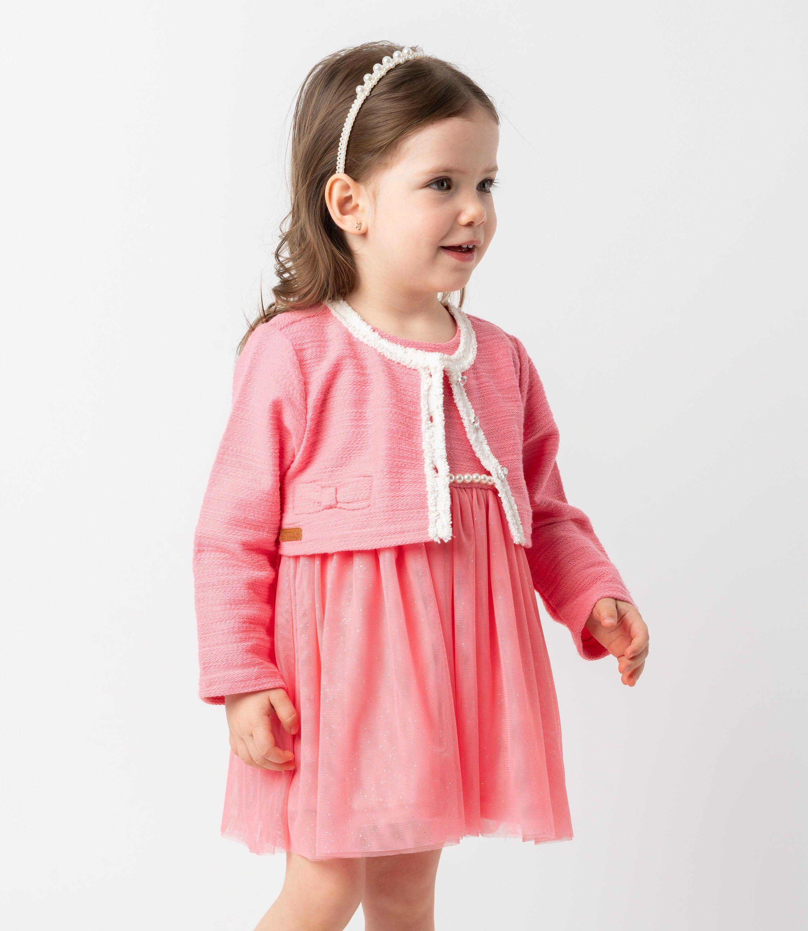 Vestido bebé con bolero coral Limonada-0