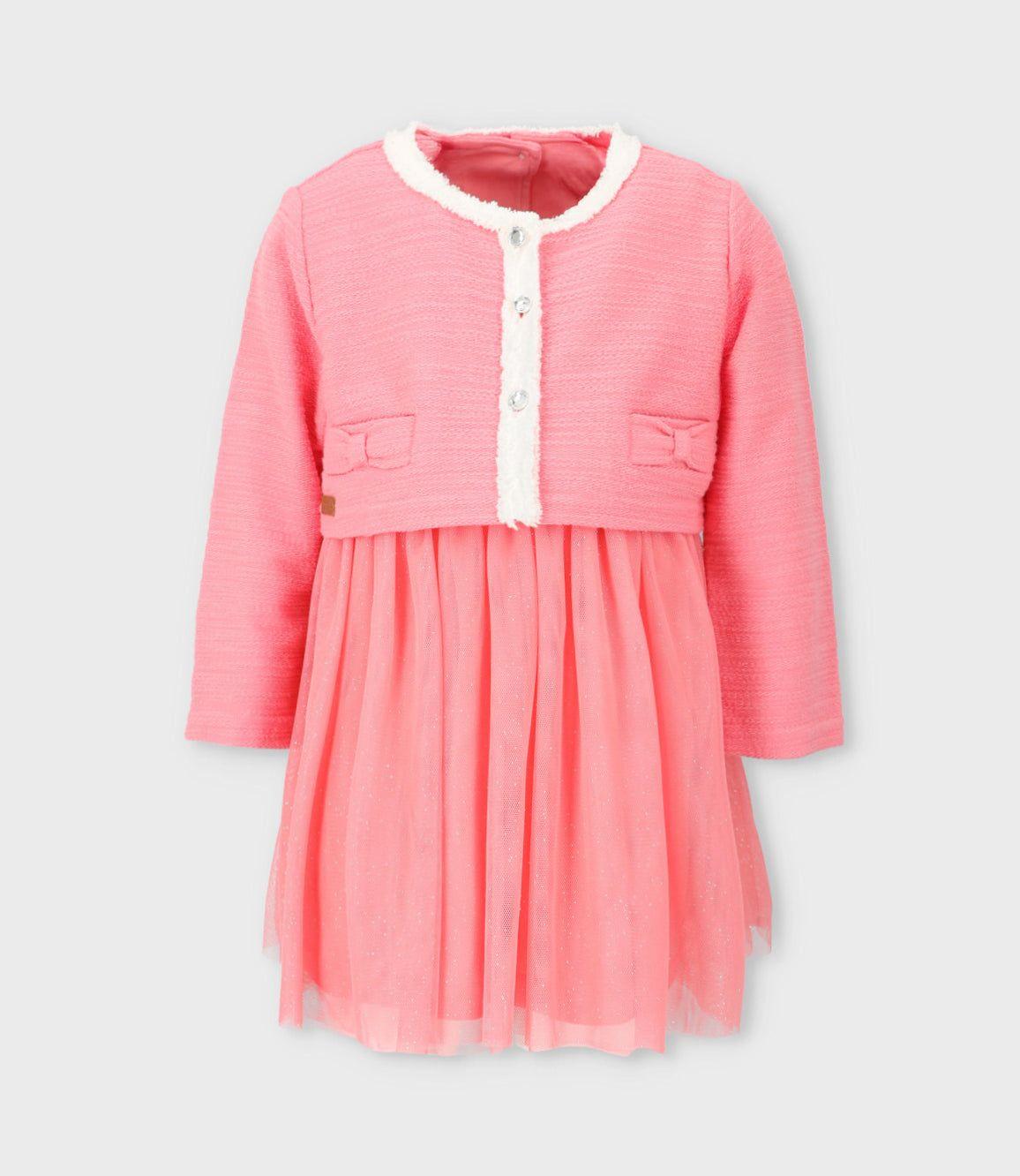 Vestido bebé con bolero coral Limonada-1