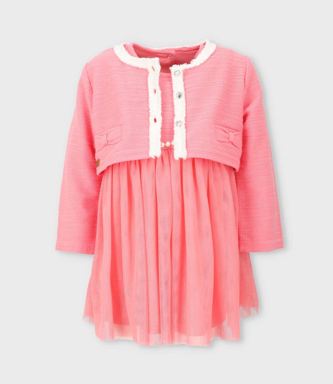 Vestido bebé con bolero coral Limonada-2