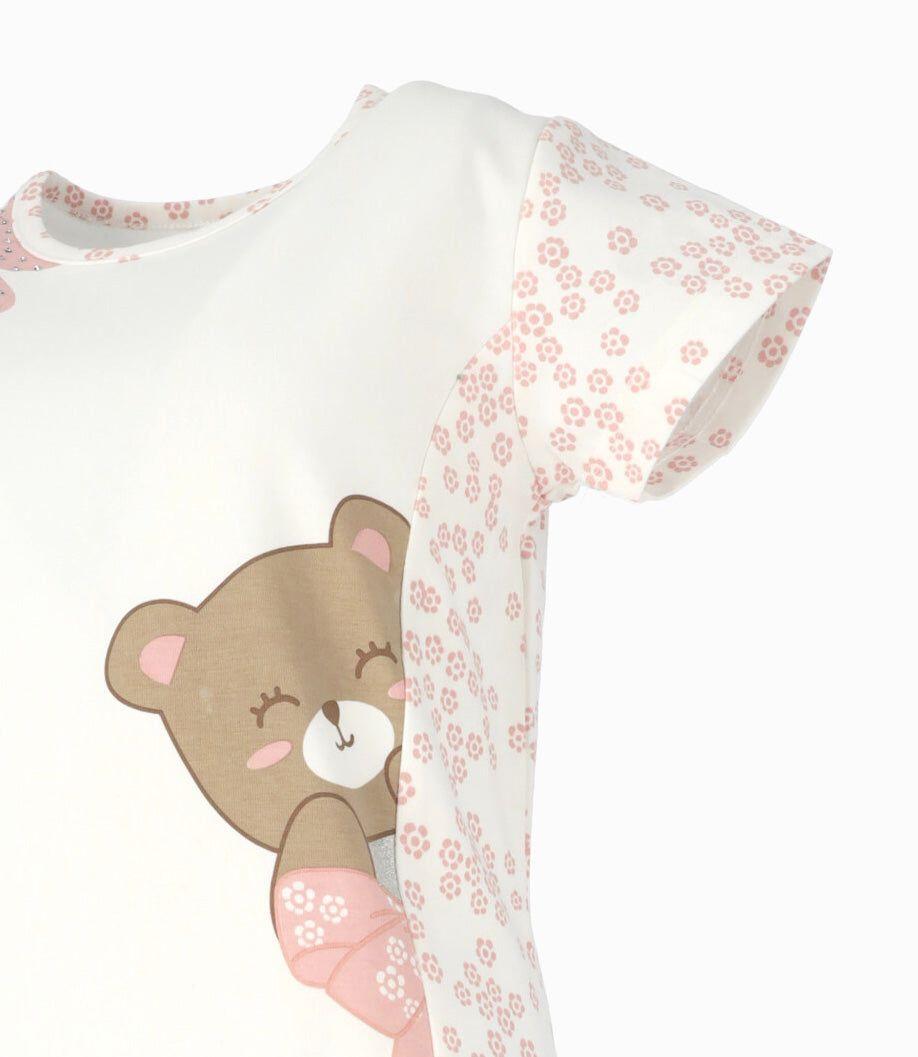 Polera manga corta niña con ositos crudo Limonada-2