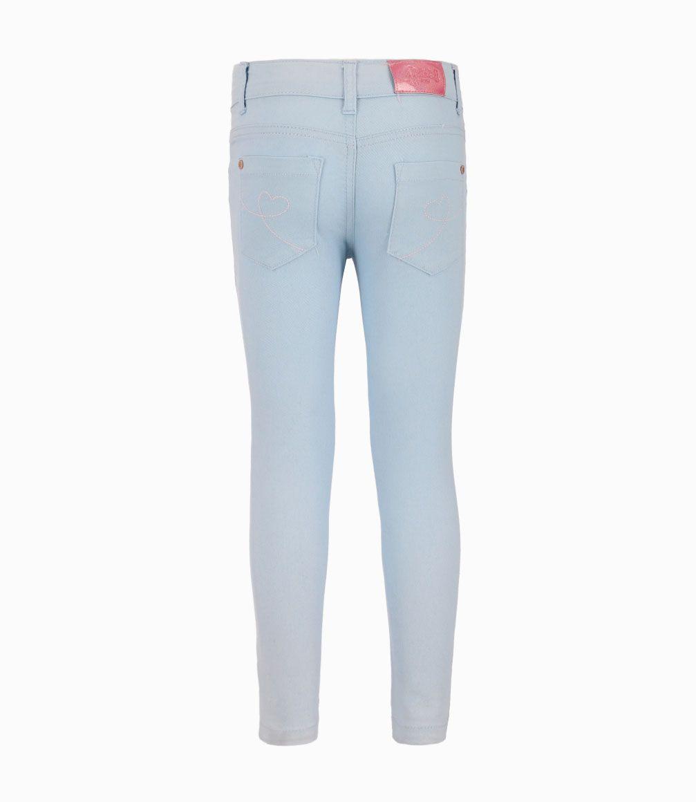 Jeans Con Corazones Bordados Niña Algodón Denim Azul 4 Kids-1