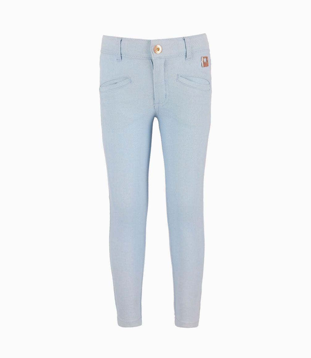 Jeans Con Corazones Bordados Niña Algodón Denim Azul 4 Kids-0