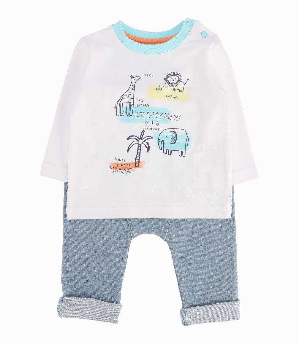 Conjunto Recién Nacido Con Animales Blanco-0