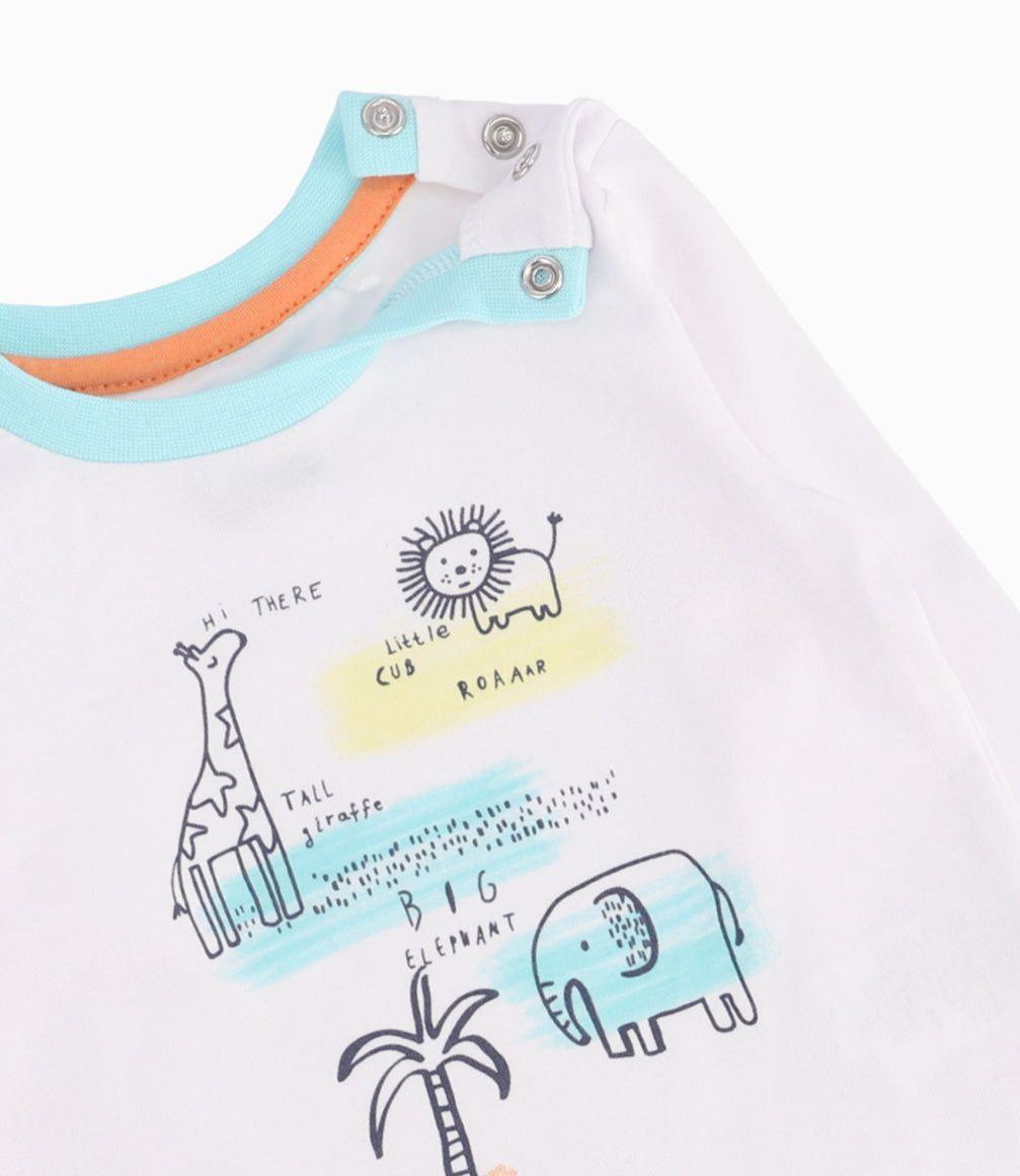 Conjunto Recién Nacido Con Animales Blanco-7