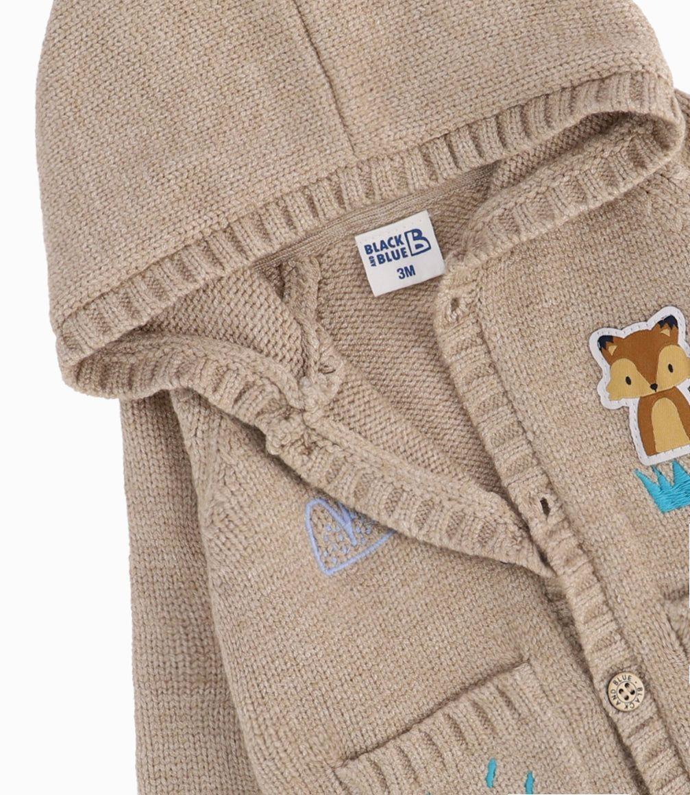 CHALECO Con Zorrito Recién Nacido  Khaky Black and Blue-1