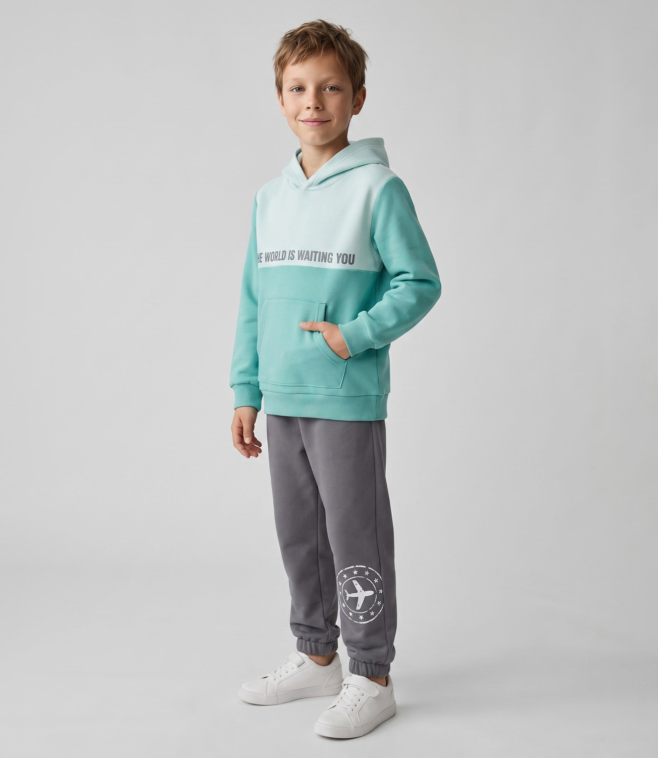 Buzo niño color block V11191270276 menta 4 Kids-0