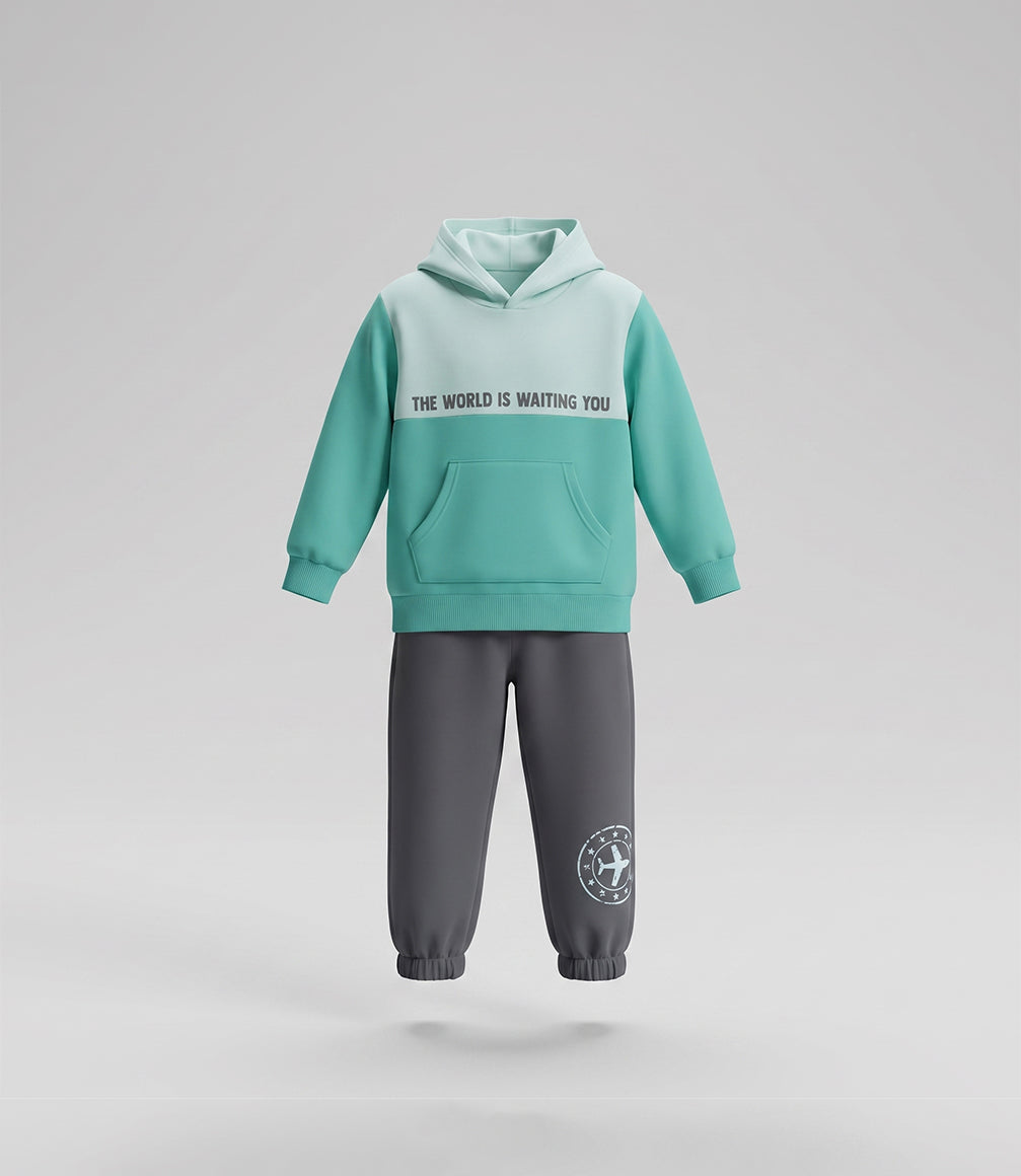Buzo niño color block V11191270276 menta 4 Kids-1