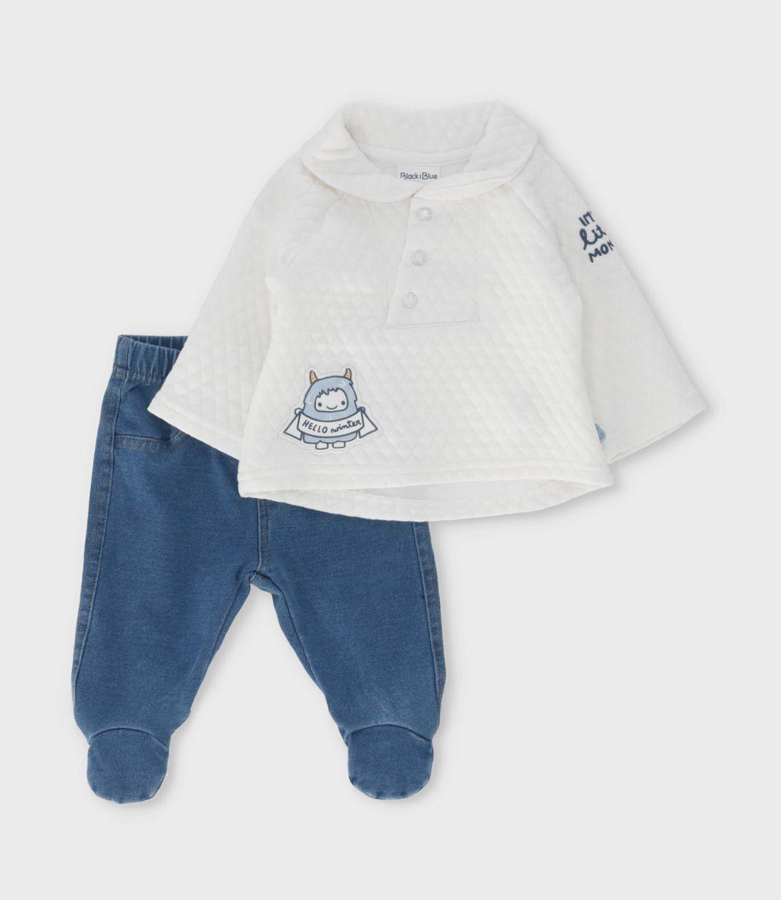 Conjunto recién nacido winter blanco Black and Blue-0