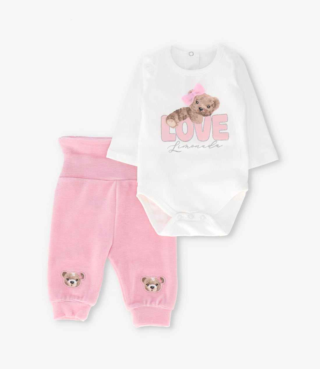 Conjunto recién nacida con osito rosado Limonada-0