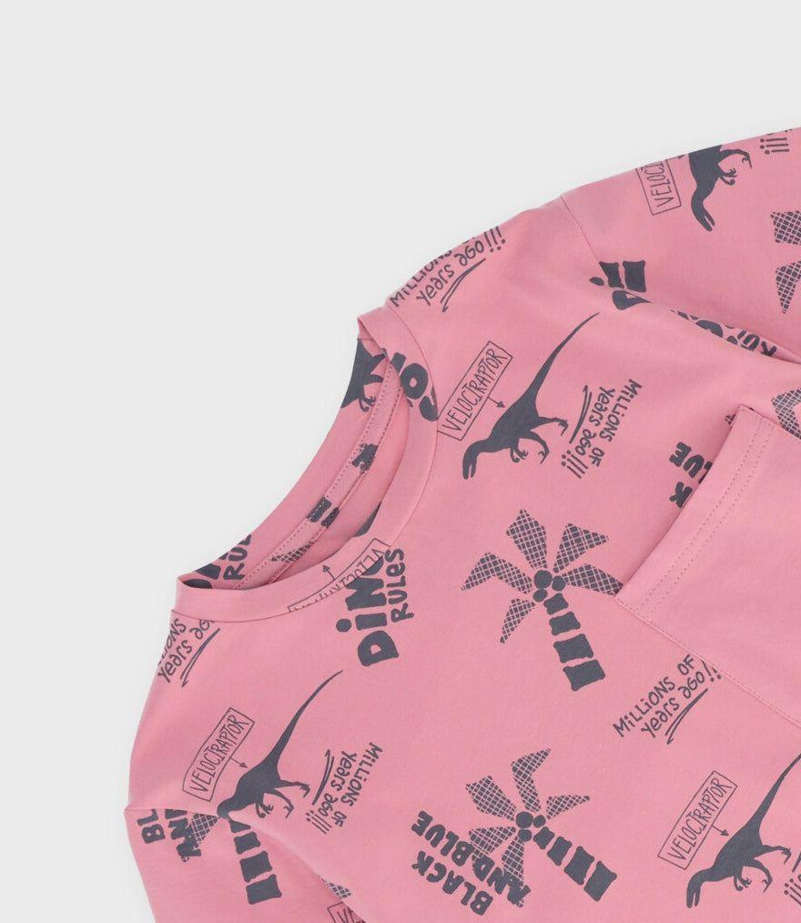 Polera manga corta niño dinos rosado Black and Blue-2