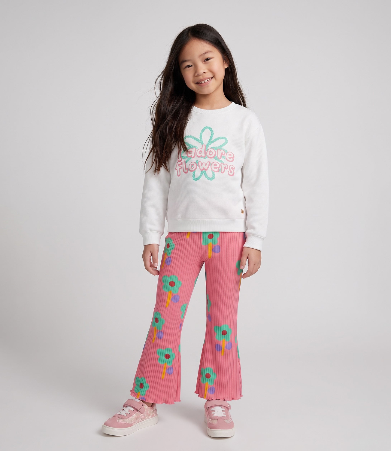 Conjunto polerón y calza niña  F11221270101 blanco 4 Kids-0