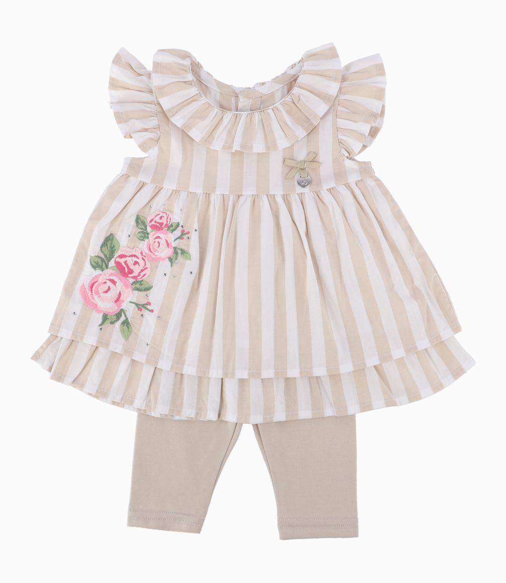Conjunto Blusa y Calza Recién Nacida Beige Limonada-1