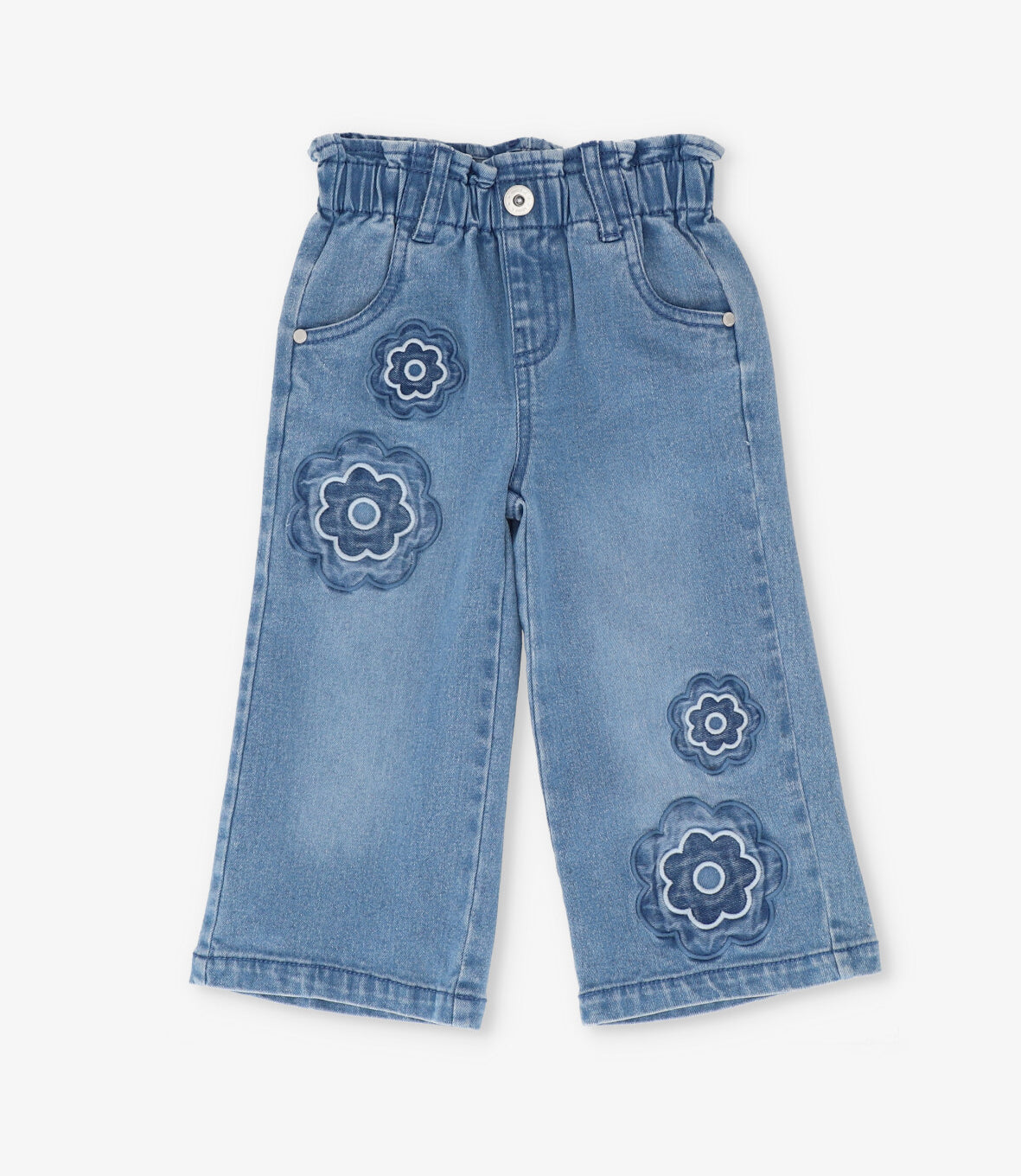 Jeans bebé con flores denim celeste 4 Kids-0