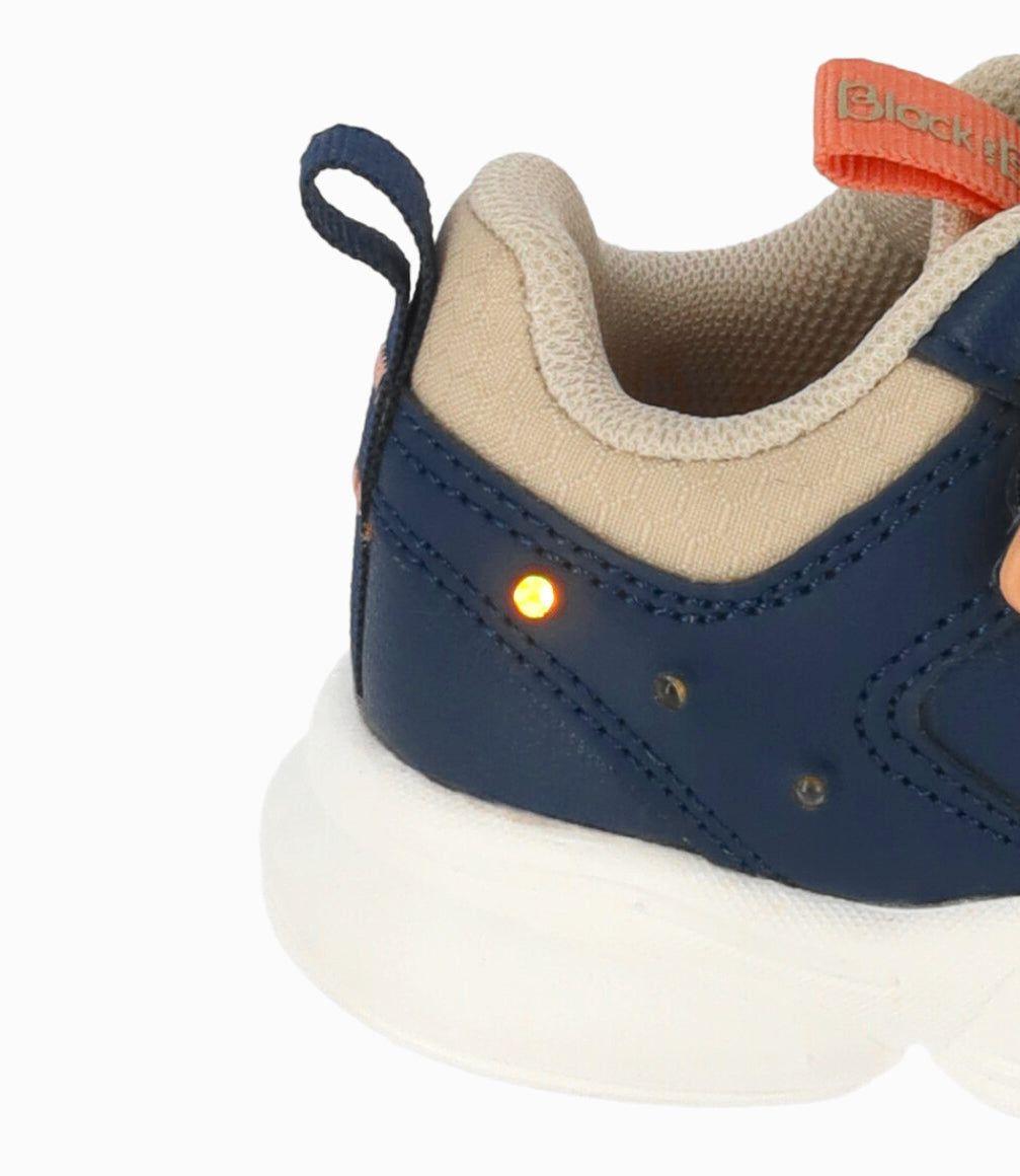 Zapatilla bebés con luces azul Black and Blue-3