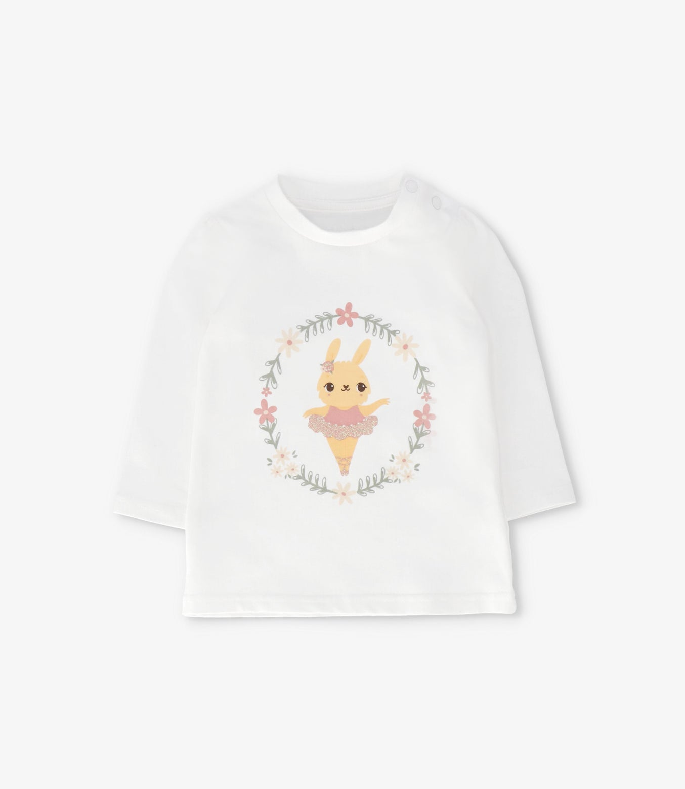 Polera manga larga bebé con conejo crudo 4 Kids-0