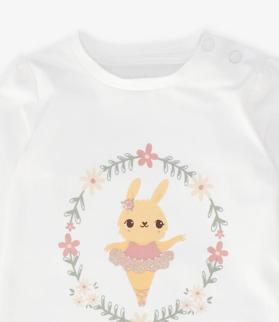 Polera manga larga bebé con conejo crudo 4 Kids-2