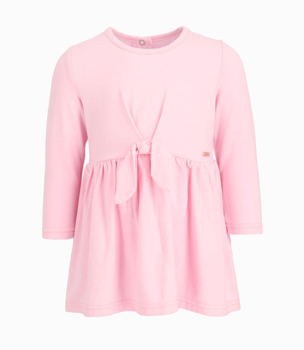Vestido Con Nudo Bebé Niña Algodón Rosado 4 Kids-0