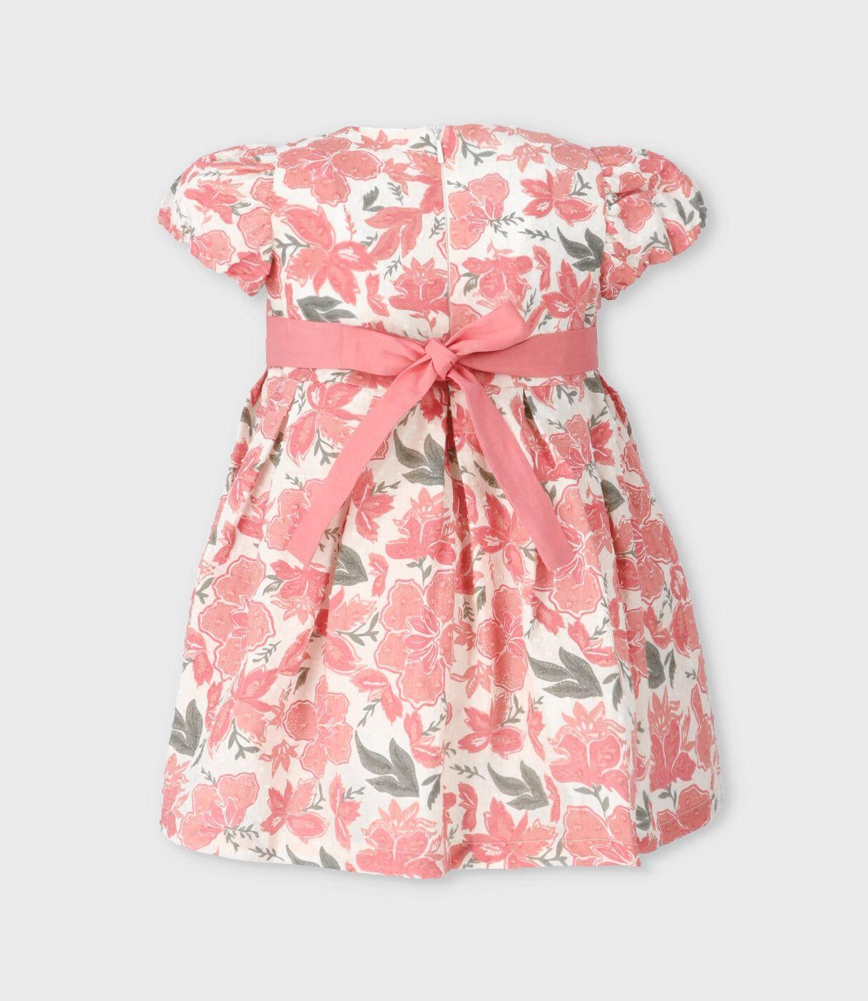 Vestido bebé floreado coral Limonada-2