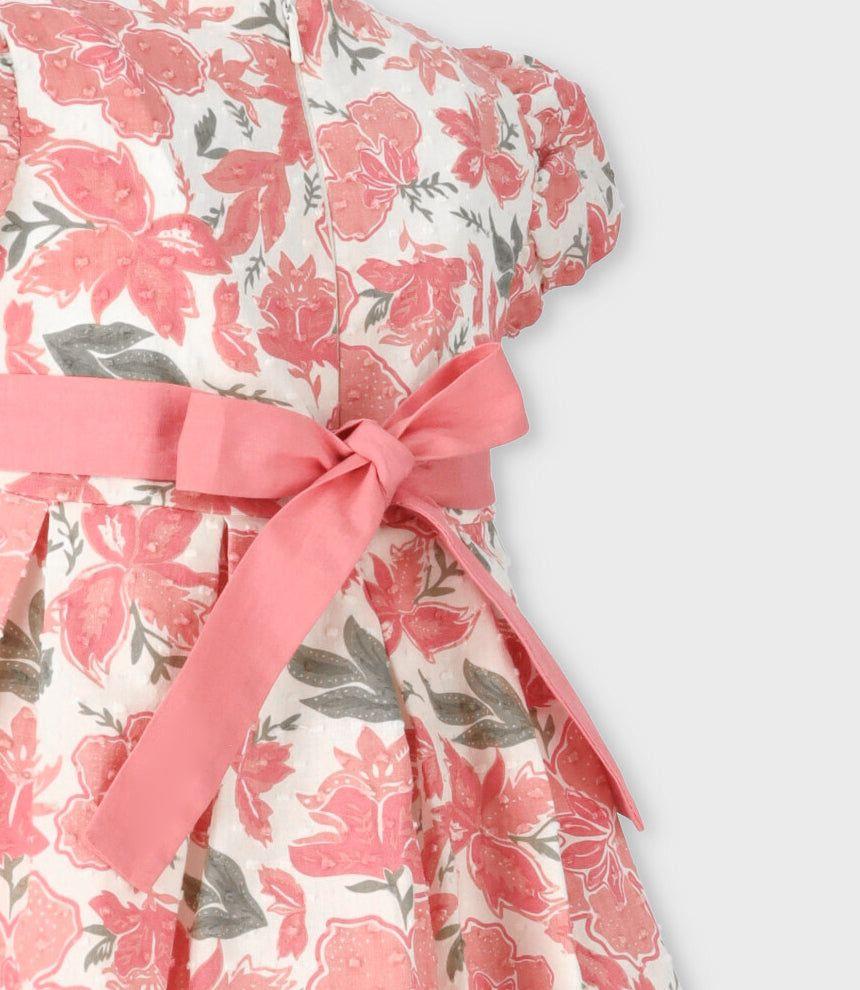Vestido bebé floreado coral Limonada-3