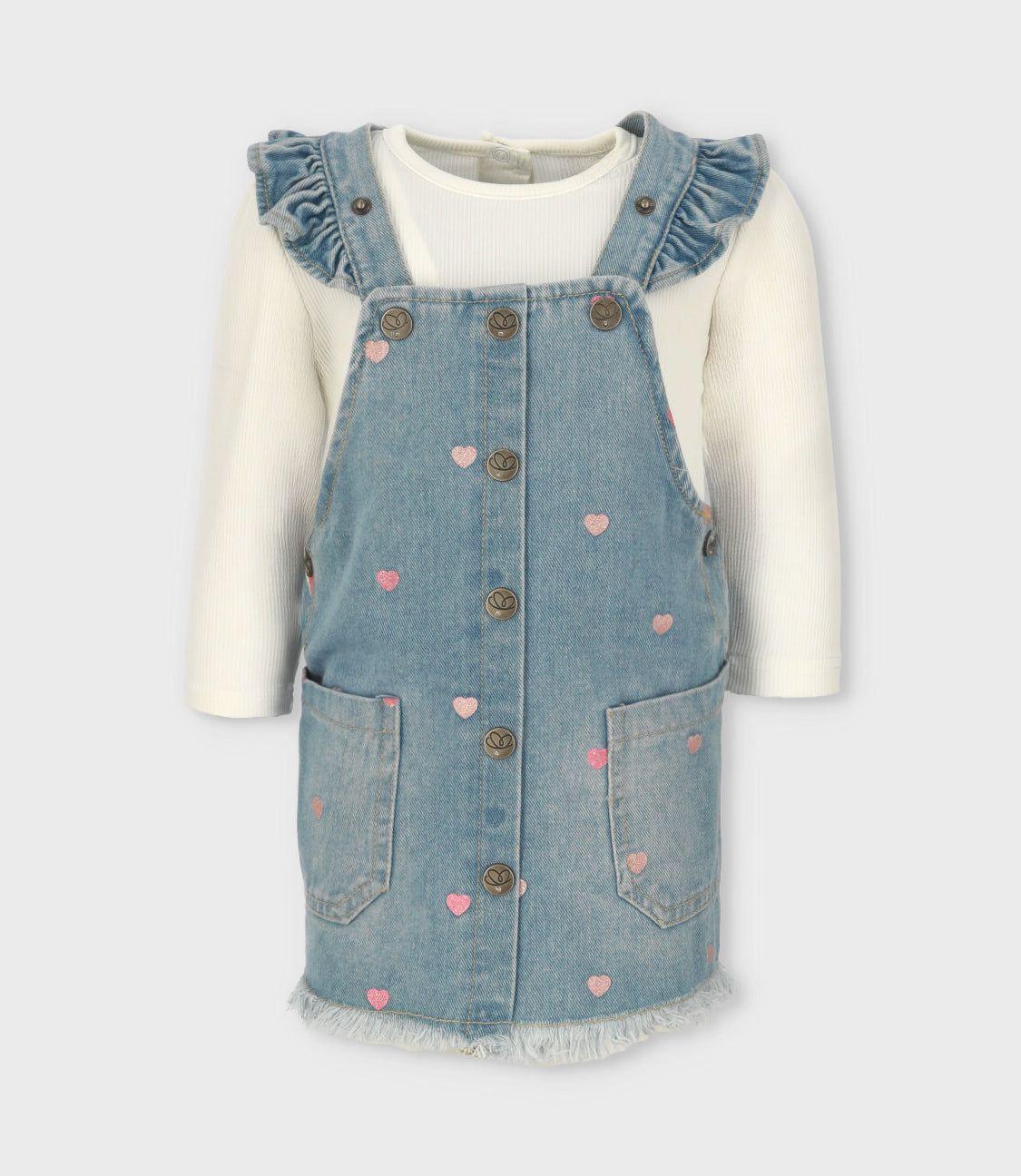 Vestido bebé de denim celeste Limonada-0