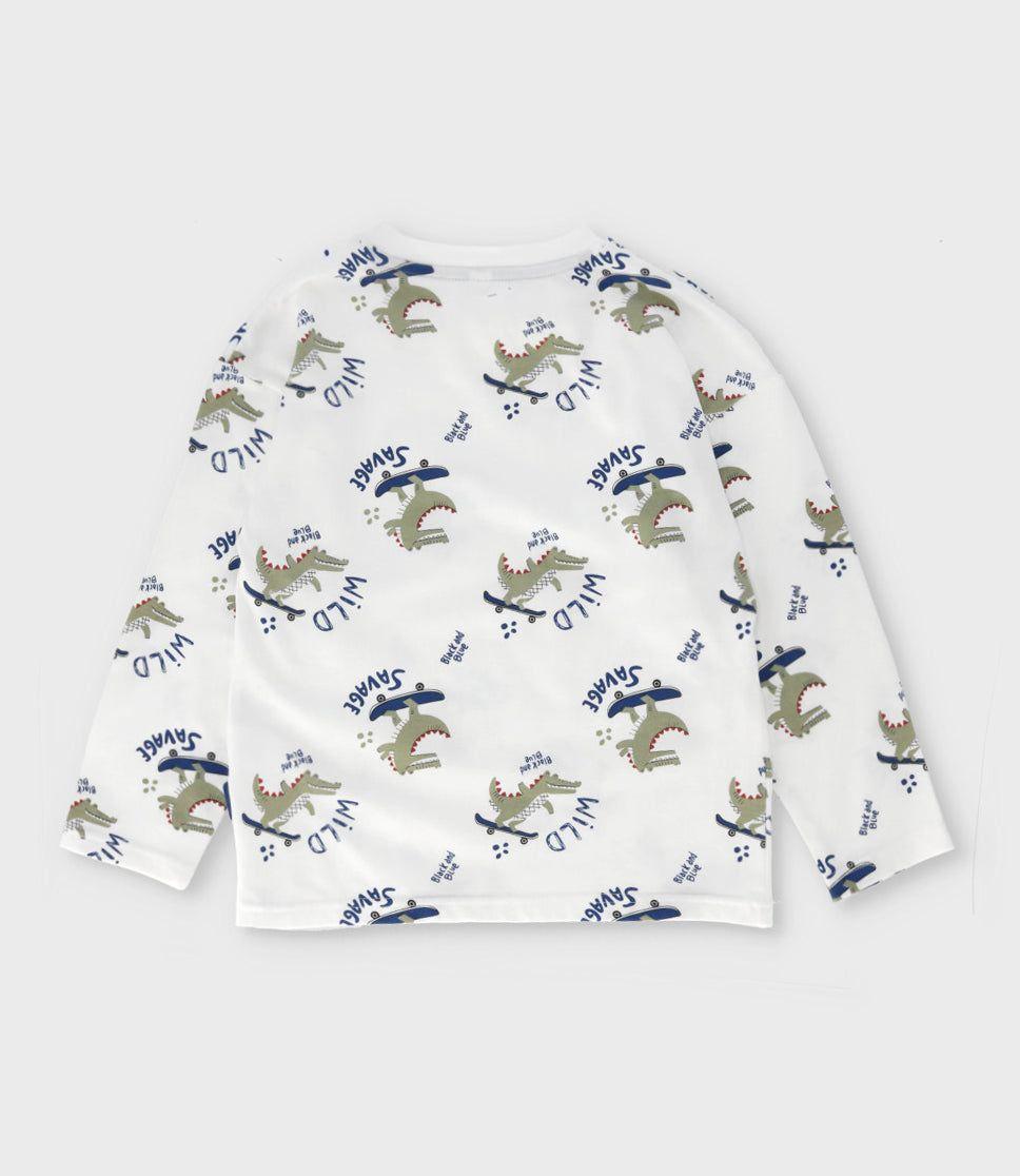 Polera manga larga niño wild crudo Black and Blue-1