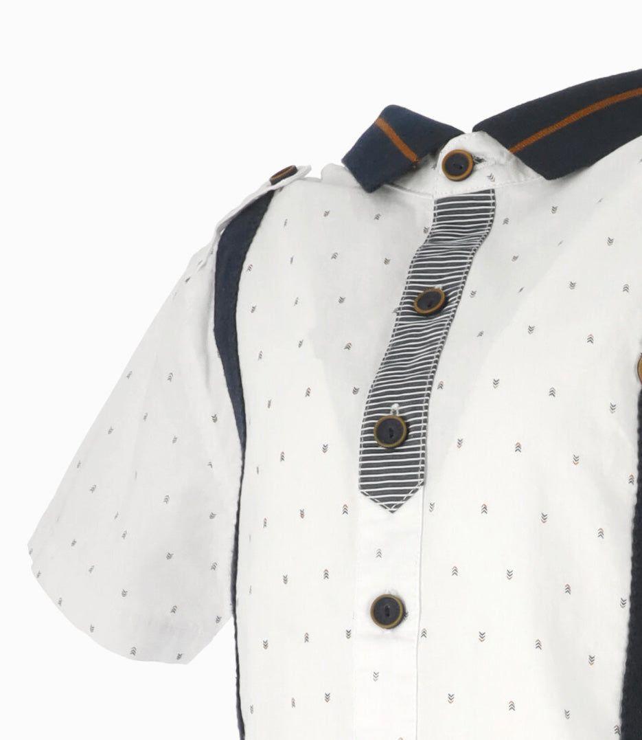 Camisa manga corta niño suspensores blanco Black and Blue-3