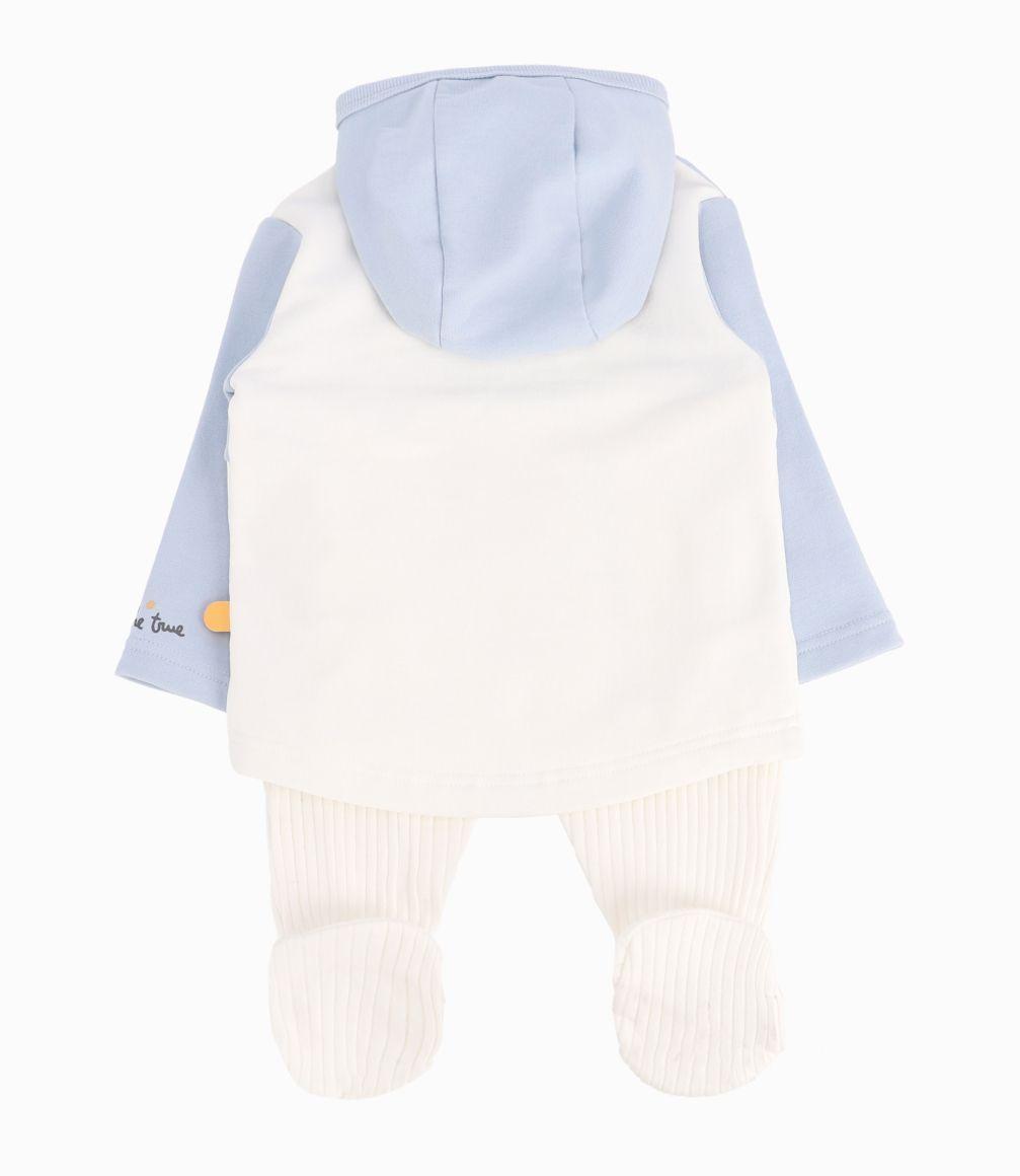 Conjunto Recién Nacido Pinguino Con Cierre Lateral B&B Crudo-1