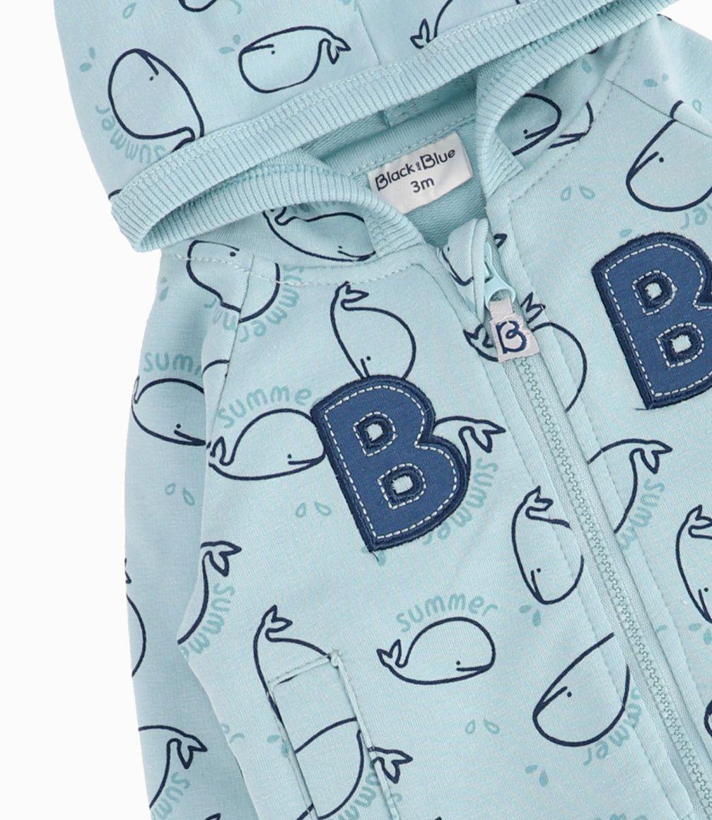 Buzo Recién Nacido Con Ballenas Crudo-1