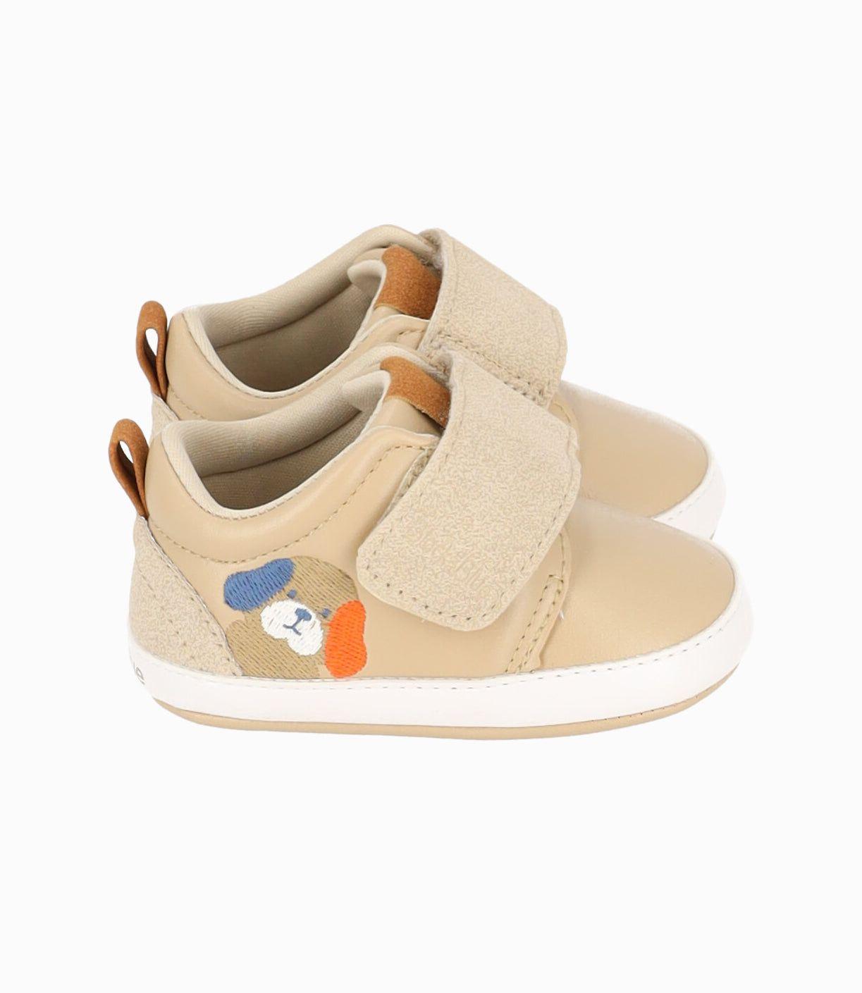 Zapato recién nacido con perrito beige Black and Blue-1