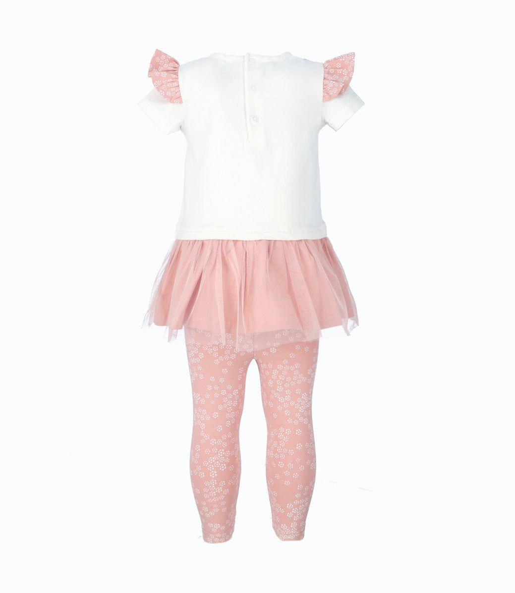 Conjunto bebé de polera y calzas rosado Limonada-1
