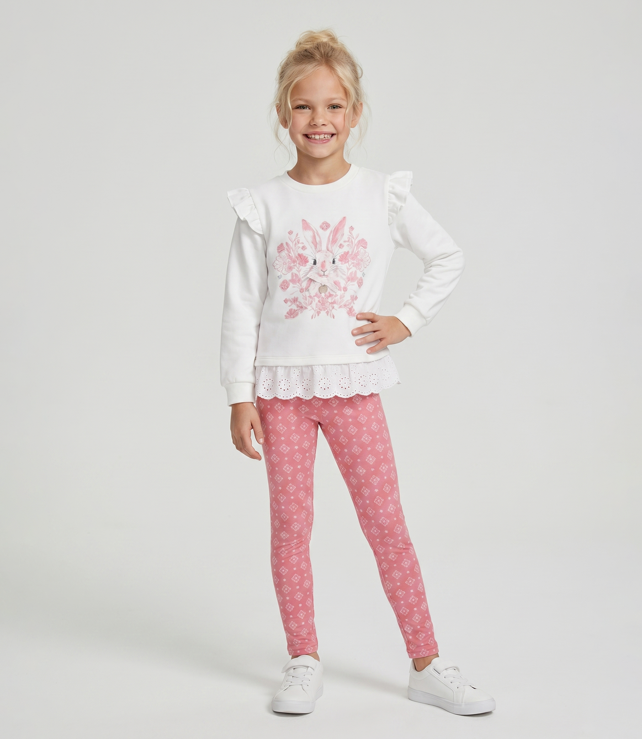 Conjunto polera y calza niña  L11221271903 crudo Limonada-0