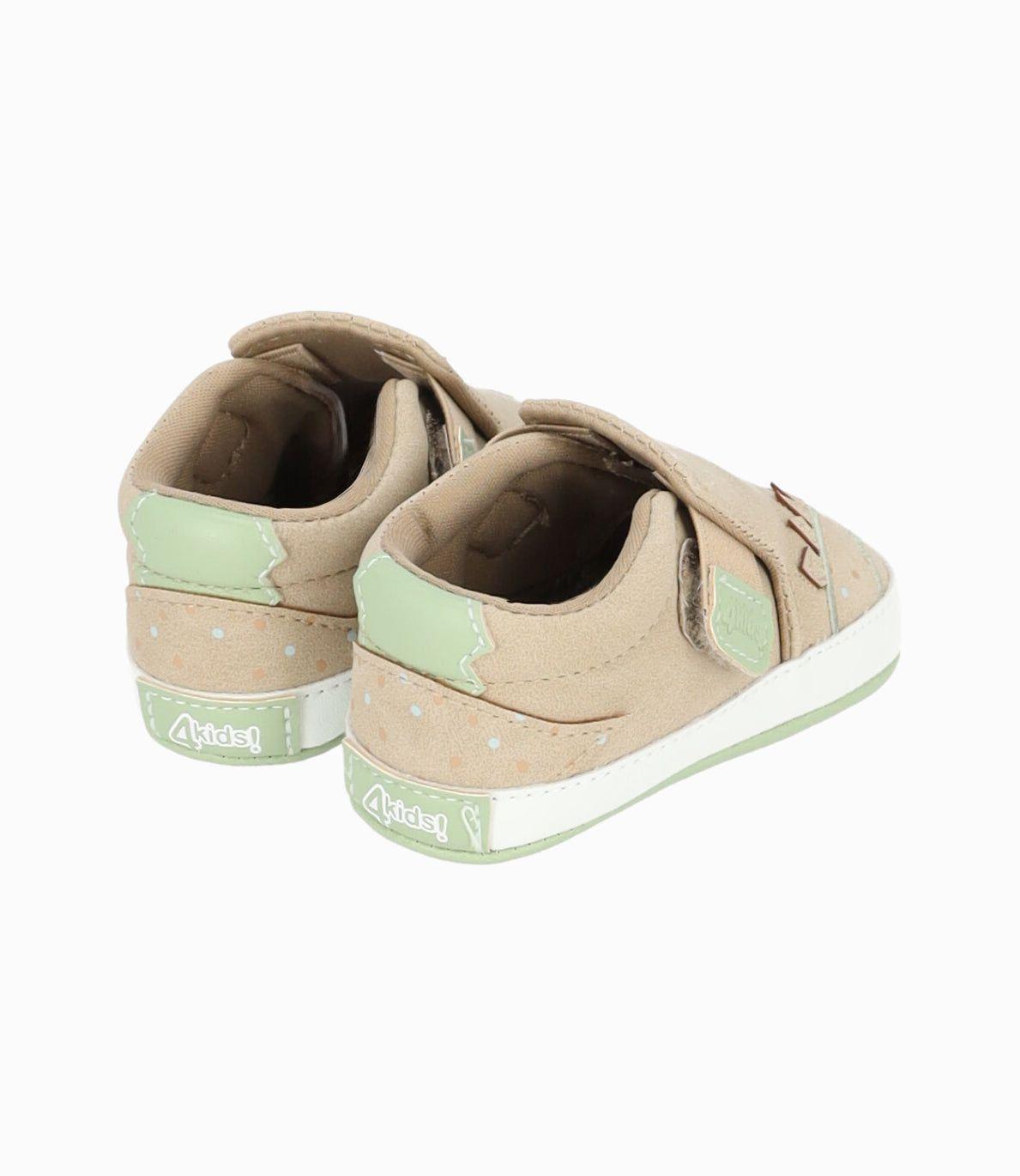 Zapatilla recién nacido con dinosaurio beige 4 Kids-2