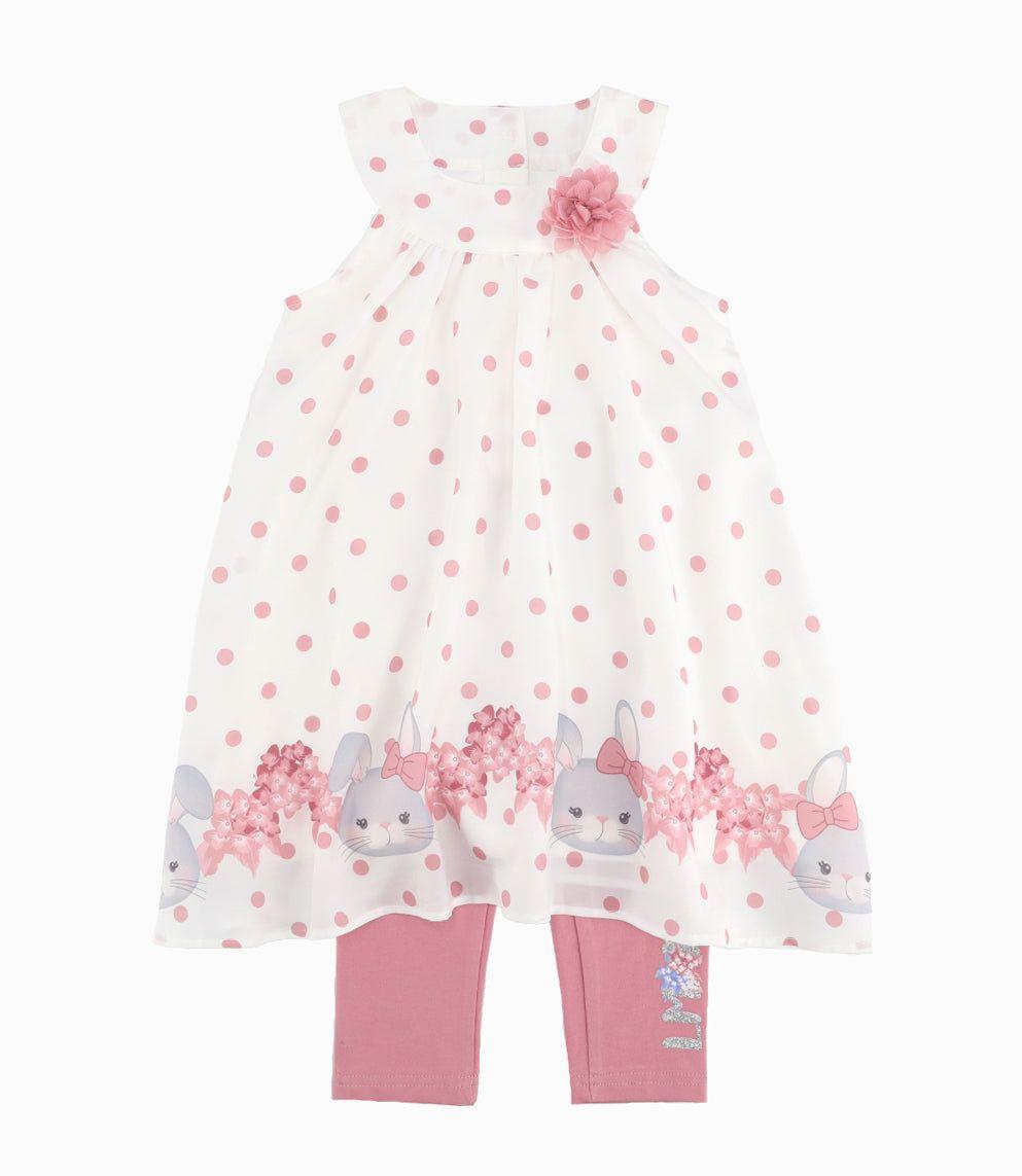 Conjunto Bebé De Vestido Y Calzas-0