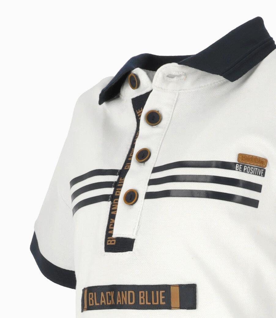 Polera manga corta niño de ocasión blanco Black and Blue-3