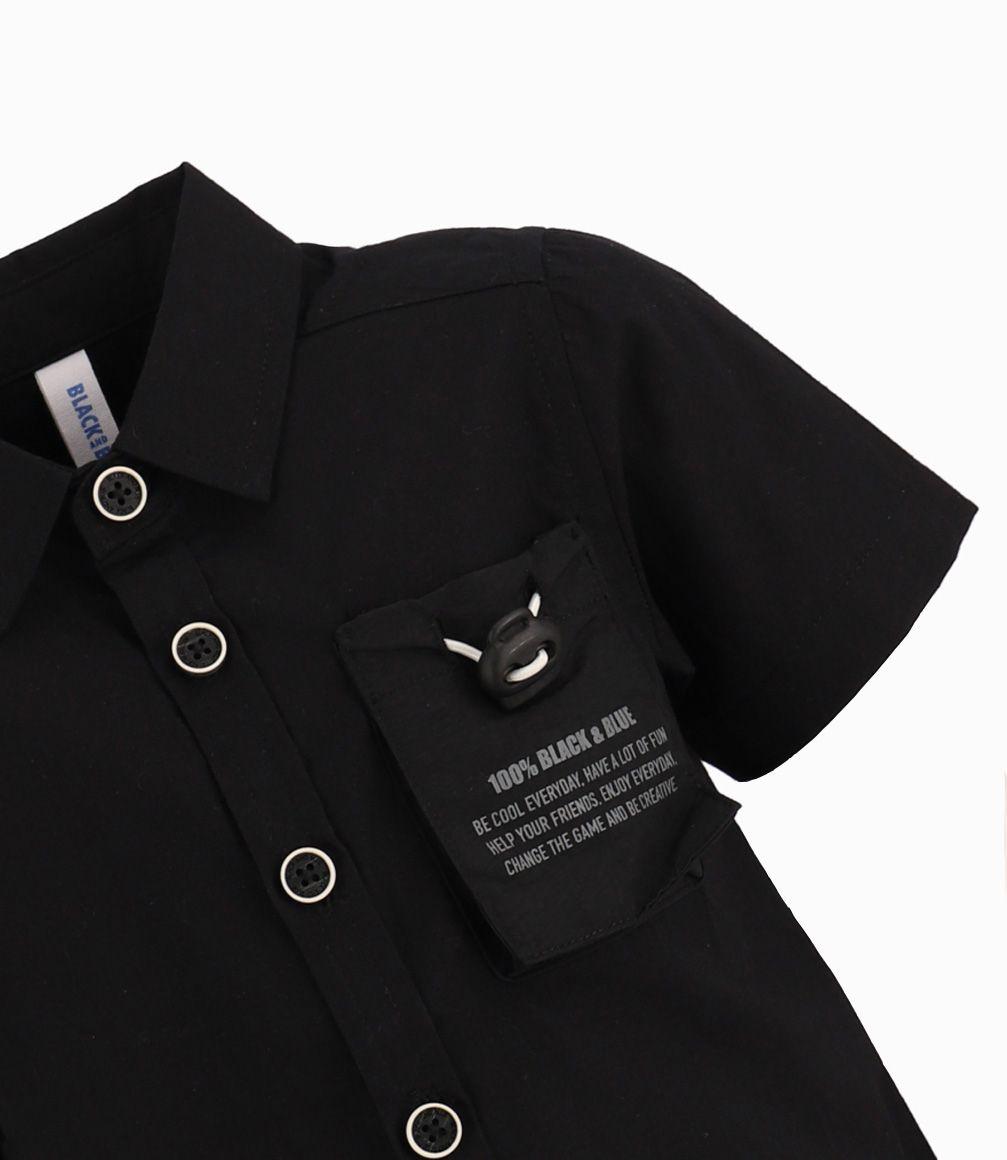 Camisa Bebé Con bolsillo ajustables Black and Blue Negro-1
